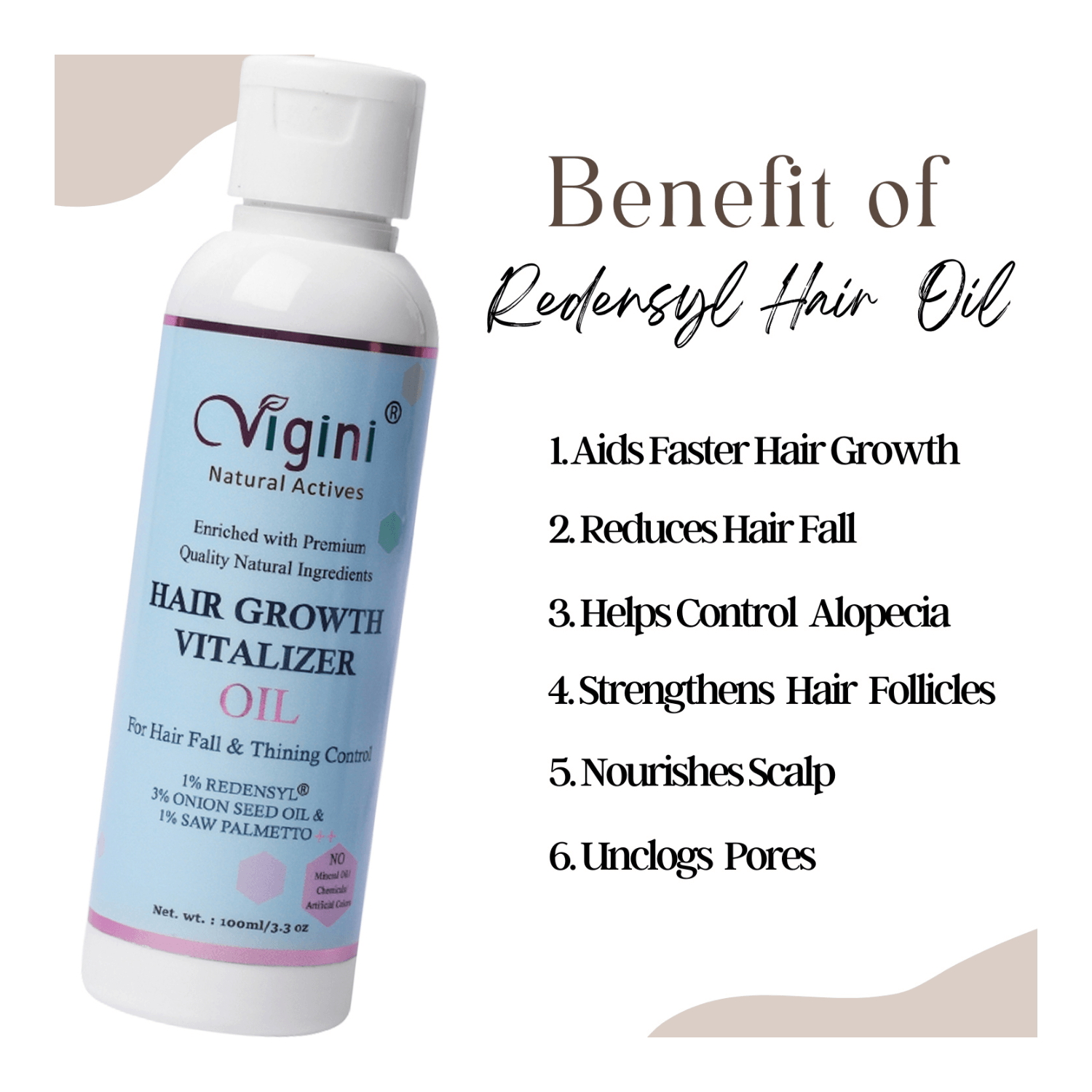 Buy Vigini Natural Redensyl Hair Growth Regrowth Nourish Revitalizer